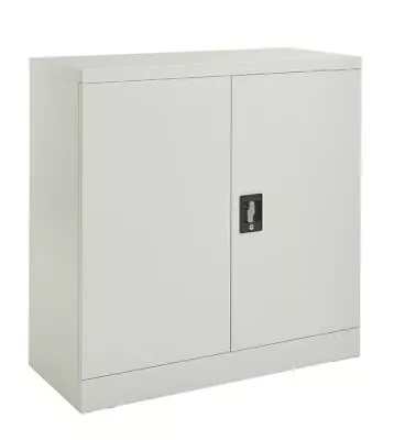 £129 • Buy Grey Steel Storage Cupboard 2 Door Lockable Bookcase Filing Cabinet Office Home