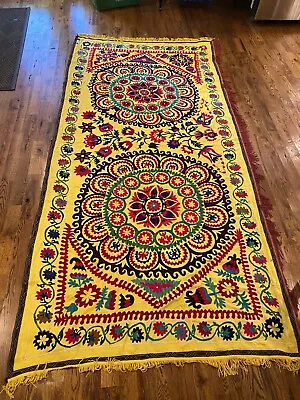 Suzani Wall Hanging Vintage  Handmade Embroidery 10ft-4.5ft • $40