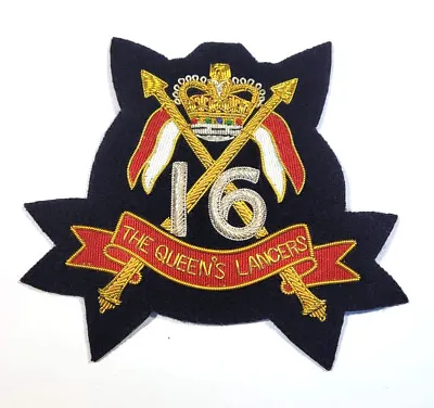 16th 5th The Queens Lancers Deluxe Gold  Bullion Wired Veterans Blazer Badge • £14.99