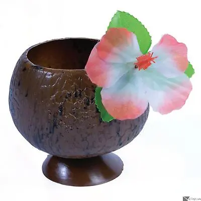 $3.96 • Buy Forum Hawaiian Luau Plastic Coconut W Flower 16oz. Reusable Drink Cup, Brown