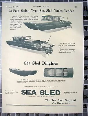 1923 Sedan Sea Sled Coupe Yacht Dinghies Boat Cabin Sport Speed  Fe111fe111 • $28.95