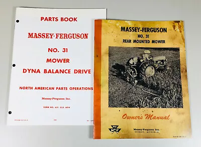 Massey Ferguson 31 Mf31 Sickle Bar Mower Operators And Parts Manual Service Set • $24.97