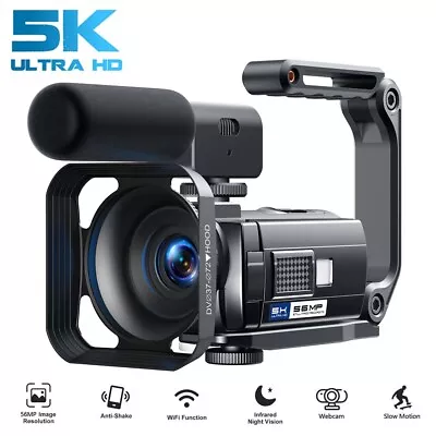 5K Video Camera 16x 56MP Camcorder WiFi IR Night Vision Vlogging Camera Kit • $189.49