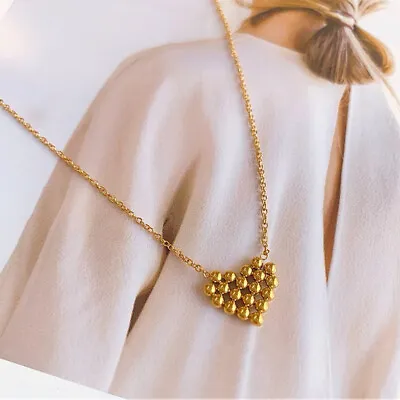 £3.82 • Buy 18k Gold Plated Heart Pendant Necklace Clavicle Chain Women Party Charm Jewelry