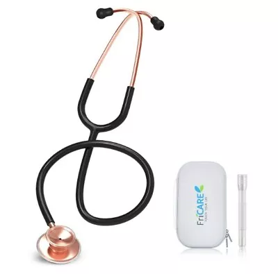 $94.99 • Buy FriCARE Rose Gold Stethoscope With Carrying Case&Pen Light, Nurse/Doctor/Medical
