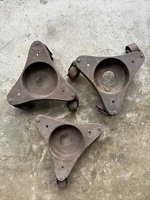 $50 • Buy Adams Co Dubuque Iowa Vintage Casters Set Of 3 Cast Iron Movers Wheels