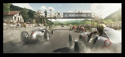 1934 Spanish Grand Prix Mercedes W25 FAGIOLI Matted Art Print S/N LE800 19x9 • $395