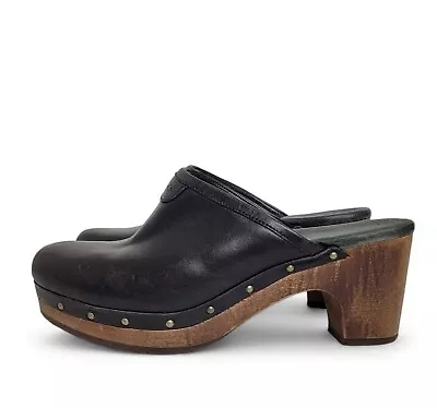 UGG Abbie Clogs US 8 Black Leather • $44.95