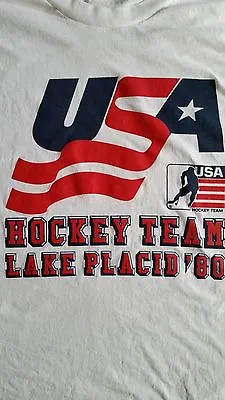 MIRACLE ON ICE TEAM USA 1980 LAKE PLACID WHITE SCREEN STARS XXL Tee Herb Brooks  • $79.95