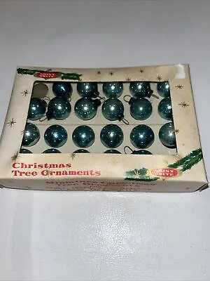 Vintage Shiny Bright Miniature Christmas Tree Ornaments 22 15 Mm -blue • $16.99