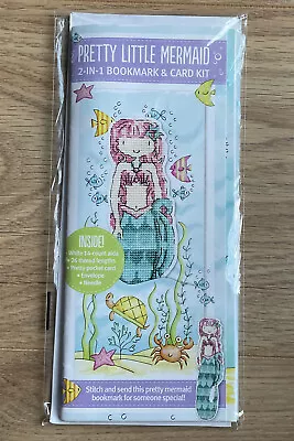 £4.95 • Buy Cross Stitch 2-in-1 Bookmark & Card Kit  -  PRETTY LITTLE MERMAID KIT        NEW