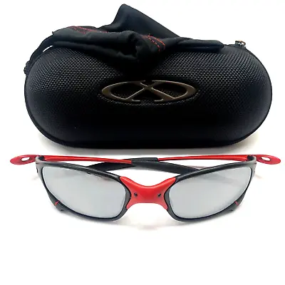 $989.99 • Buy OAKLEY JULIET CUSTOM SUNGLASSES Black & Red Frames Polarized Lenses X Metal Case