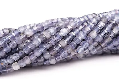 2MM Iolite Beveled Edge Faceted Cube Grade A Genuine Natural Loose Beads 15.5  • $8.88