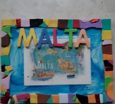 Malta Travel Souvenir Fridge Magnet Handmade (mosaic)7x9 Cm  APRX  • £3.10