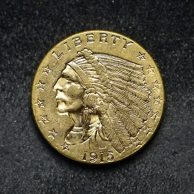 1915 $2 1/2 Gold Indian BU+ (cn12690) • $645.55