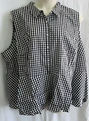 Sleeveless Black Gingham Pablum Blouse 3X 5X • $21.95