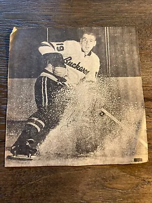 Tom McVie Portland Buckaroos Signed Autographed Hockey Newspaper Photo Card • $39