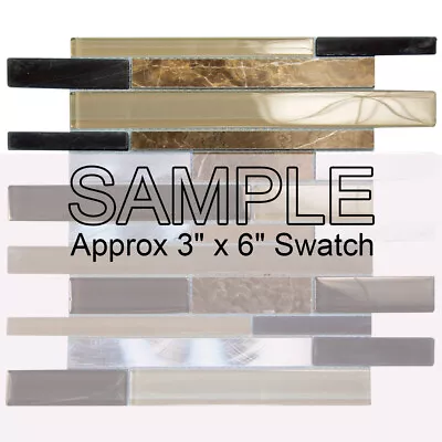 Mosaic Linear Tile Glass Marble Metal Eternital Linear Kitchen Backsplash Brown • $3.55