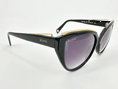 Auth NOS Balmain BL2107 Sunglasses C01 Black 57[]15-140 Gradient Cat.3 Gold H513 • $129.11