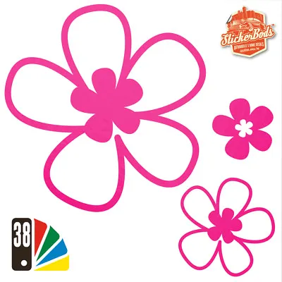 25 DAISY FLOWER STICKERS DECALS For Car | Wall | Home - 38 Colours (S5) • £4.95