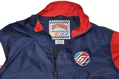 Vtg Mark Martin #6 Zippered Windbreaker Red White Blue Nascar Nutmeg Size Large • $12.97