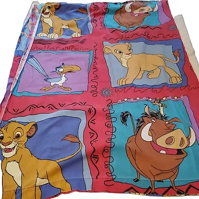 Lion King Twin Flat + Pillowcase Sheet Set 90's Vintage Simba Pumba Disney EUC • $8.99