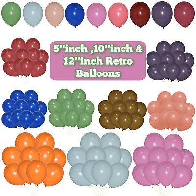 100X Retro Balloons Helium Plain Vintage BALLONS Birthday Baby Shower Decoration • £2.25