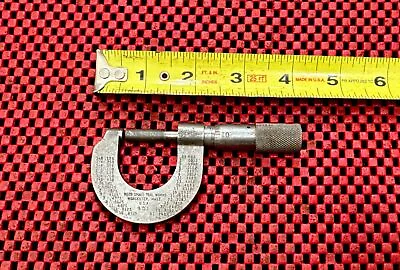 REED SMALL TOOL WORKS 901 VINTAGE 0-1” OUTSIDE MICROMETER .0001” Made In USA N7 • $12.99