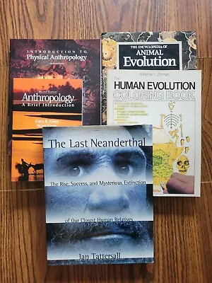 Lot Of 5 Anthropology Books - The Last Neanderthal &Animal Evolution & Physical+ • $24.95