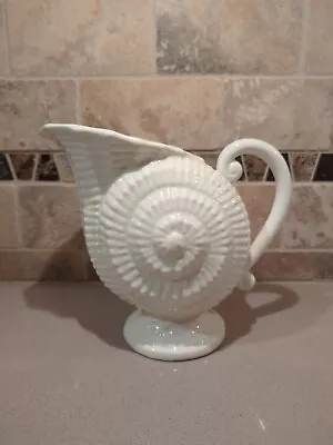 Vintage 7” Conder Nautical Sea Shell Water Pitcher Vase Decor Made In Japan • $16.95