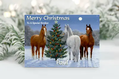 Personalised Christmas Card Horse • £2.99
