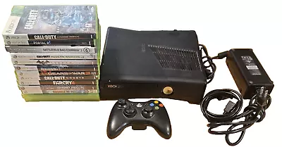 Xbox 360 S Slim SHOOTER GAMER 13 GAMES BUNDLE Matte Black Console (SEE VIDEO) • $222.22