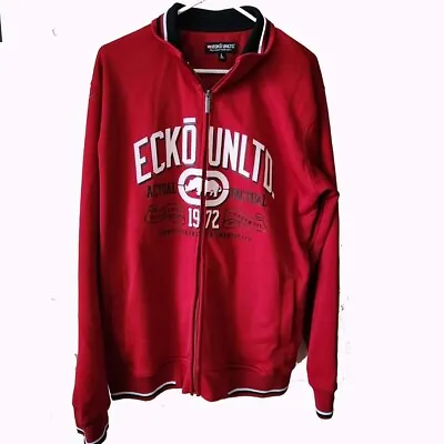 Ecko Unltd Mens Red Full Zip Track Jacket Sz Large Very Clean • $25