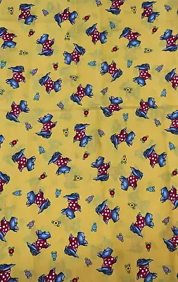 Rare Mary Engelbreit VIP Cranston Scottie Dogs On Yellow Fabric~1.4 Yd X 45  • $39.99