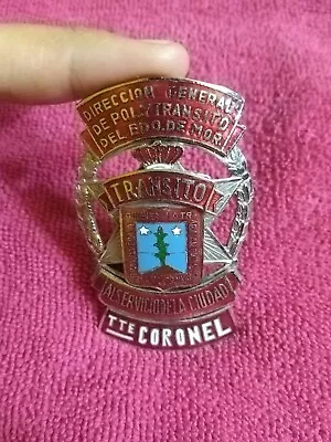 Vtg 70' Obsolete Mexican Police Badge Id Policia Edo. De Morelos Transito - 3 -  • $49.99