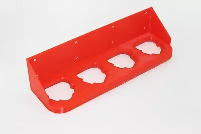 Red Milwaukee M12 Battery Holder Mount Holds QTY 4 Batteries 3D Printed • $11.75