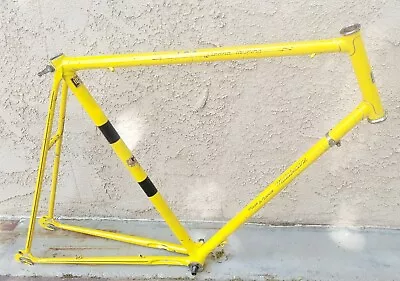 Vintage 1970s Motobecane Made In France Frame 63cm / 25in Yellow Free Shipping • $171.23