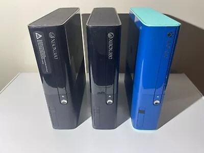 Microsoft Xbox 360 E Lot Of 3 4GB Black Blue Teal Model 1538 Consoles • $139.99