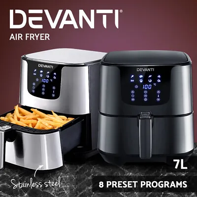 Devanti Air Fryer 7L LCD Fryers Kitchen Oven Airfryer Oil Free Healthy Cooker • $81.95