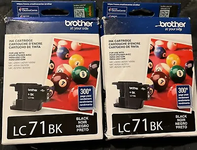 Lot Of 2 BROTHER Ink Cartridge LC71BK Black  NEW • $16