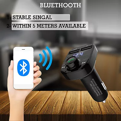 Car X8 For Apple IPhone's Wireless Bluetooth FM Transmitter Kit USB Fast Charger • £11.49