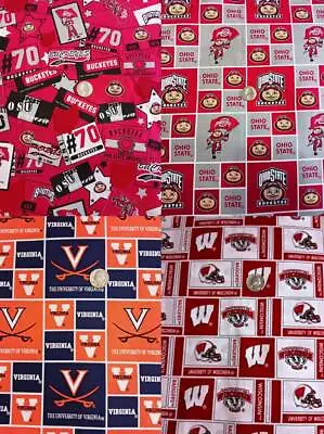 Collegiate Fabric Material Choice Buckeyes Cavaliers Badgers Cotton By The Yard • $9.99