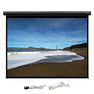 120  Motorized Projector Screen 16:9 HD White Matte Home Theater W/ IR Remote • $1252.86
