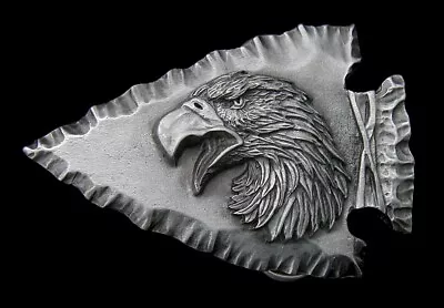 Handsome Screaming Eagle Head On Arrowhead Belt Buckle Siskiyou Pewter New! • $13.95