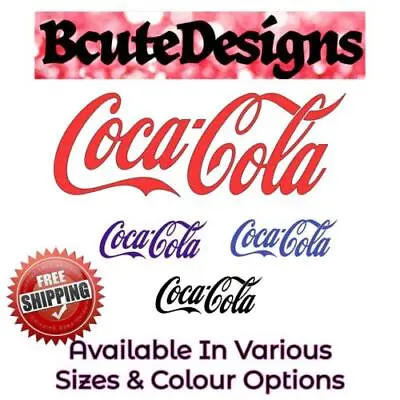 Coca Cola Coke Vinyl Decal Transfer Sticker Wall Bar Pub Mancave Room Girlcave • £18.89