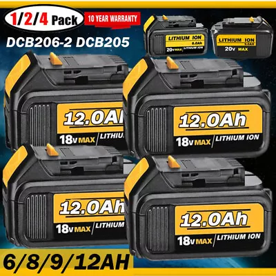 12AH For DEWALT 18V BATTERY 6Ah DCB184-2 Slide For DCB182 For DCB200 / Charger • $30.99