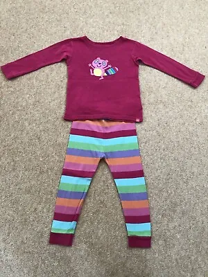 £2.50 • Buy Girls Gap Pyjamas Set Night Suit Top And Trouser Age 2 Years Rainbow Beaver VGC