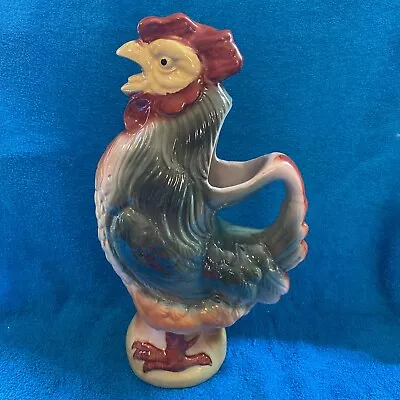 Antique St.Saint Clement Rooster Absinthe Pitcher Majolica Polychrome Rare 1930 • $125