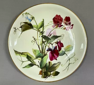 Rare Antique Mintons Hand Painted Porcelain Plate - 'Sweet Peas' - Collamore NY • $33.99