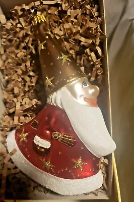 $23.98 • Buy Vaillancourt Polish Glass Ornament Glitzy Contemporary Santa Signed 2010